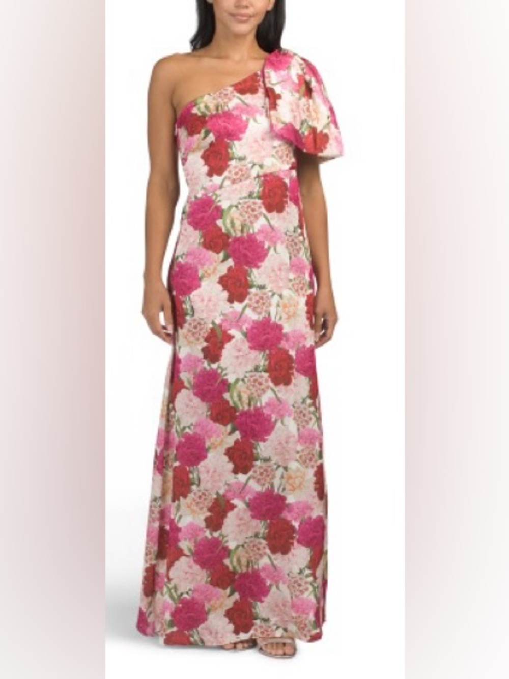 NWT Sachin & Babi Sz 18W Chelsea Gown One-Shoulder in Campo Di Fiori